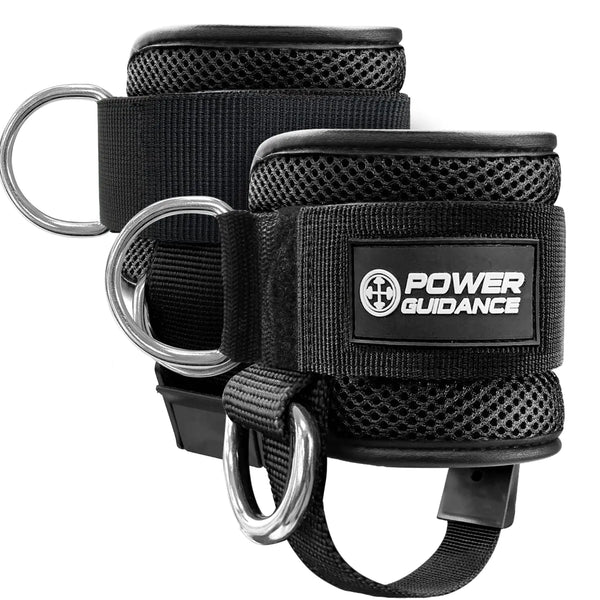Sharp Focus Ankle Strap for Cable Machine Professional Kickback Ankle Strap for Glute Workouts Leg Extensions - Adjustable Strap with D-Rings