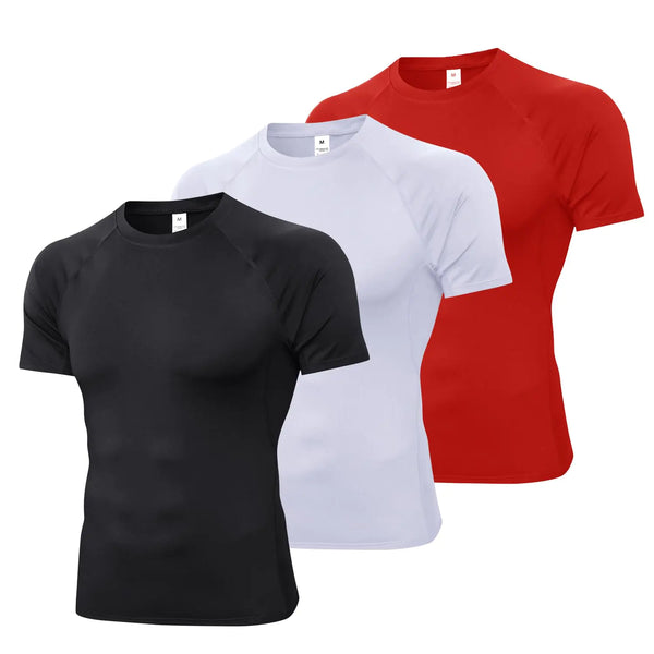 Sharp Focus Compression Shirt Men Short Sleeve T-Shirt Cool Dry Tops Baselayer Undershirts for Workout Athletic Running Gym Football Basketball