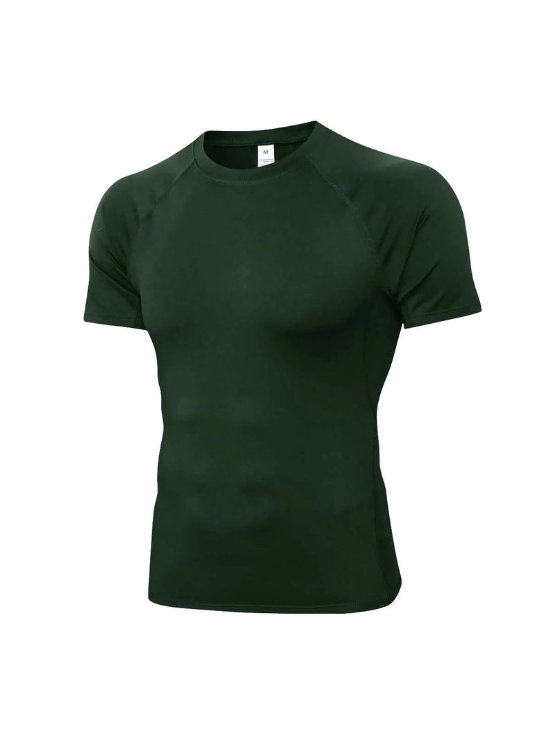 Sharp Focus Mens Compression Shirt Short Sleeve Athletic Compression Shirt Men Cool Dry Workout Gym T Shirt Undershirts Running Tops