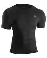 Sharp Focus Men's Compression Shirt Short Sleeve Black Compression Shirt Men Quick Dry Cool T-Shirt Sports Workout Baselayer 2XL