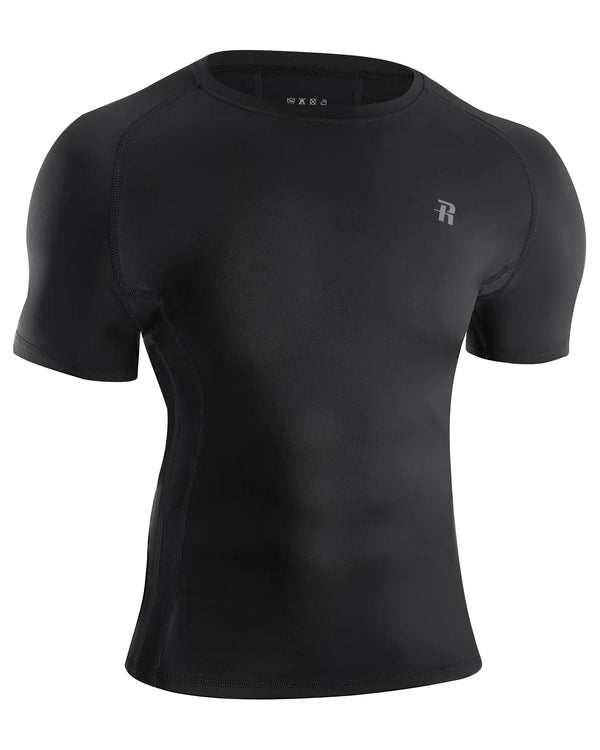 Sharp Focus Men's Compression Shirt Short Sleeve Black Compression Shirt Men Quick Dry Cool T-Shirt Sports Workout Baselayer 2XL