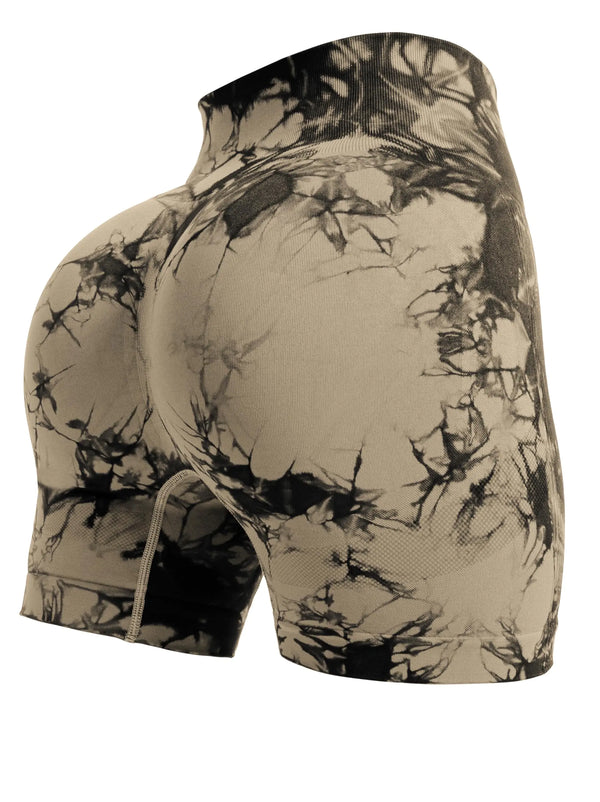 Sharp Focus 3.6" Tie Dye Workout Shorts for Women Scrunch Butt Lifting Seamless Gym Yoga Biker Shorts
