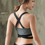 Sharp Focus Cross Black Sports Bra for Running