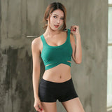Sharp Focus Cross Black Sports Bra for Running