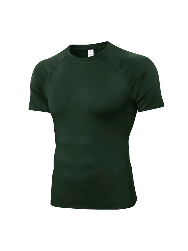 Sharp Focus Mens Compression Shirt Short Sleeve Athletic Compression Shirt Men Cool Dry Workout Gym T Shirt Undershirts Running Tops