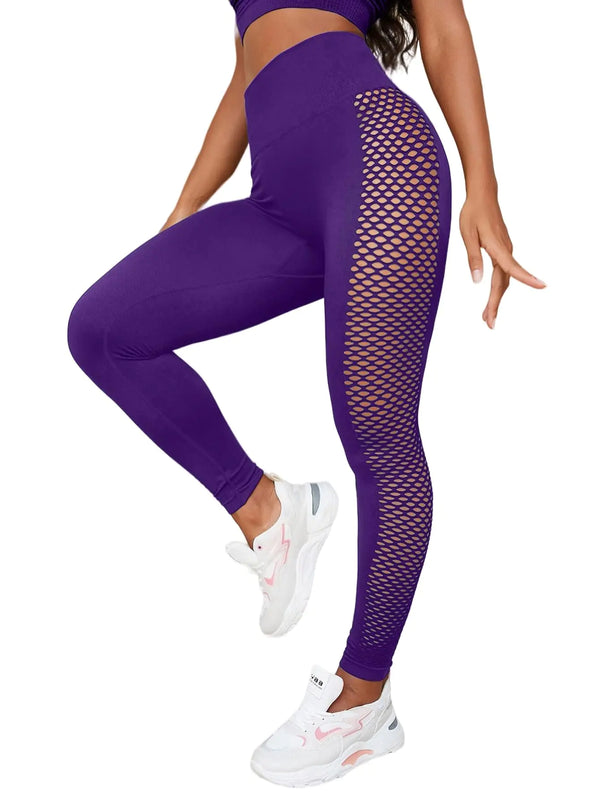 Sharp Focus Yoga Leggings for Women High Waist Seamless Workout Leggings Gym Butt Lift Yoga Pants (PurpleSSmall)…