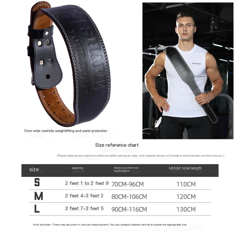 Sharp Focus Leather Weightlifting Belt for Men & Women, Adjustable