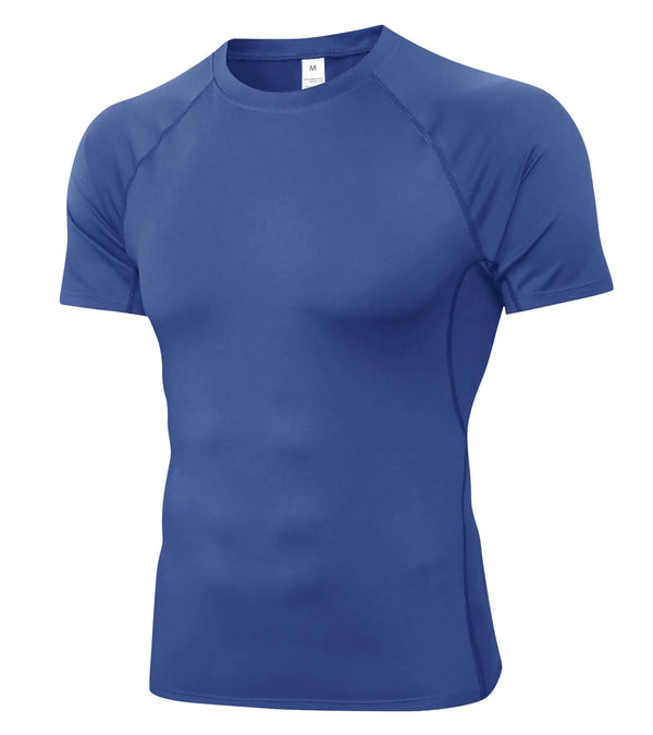 Sharp Focus Blue Short Sleeve Compression Shirt Men Athletic Tops Cool Dry Running Undershirts Baselayer Sports Gym T-Shirt