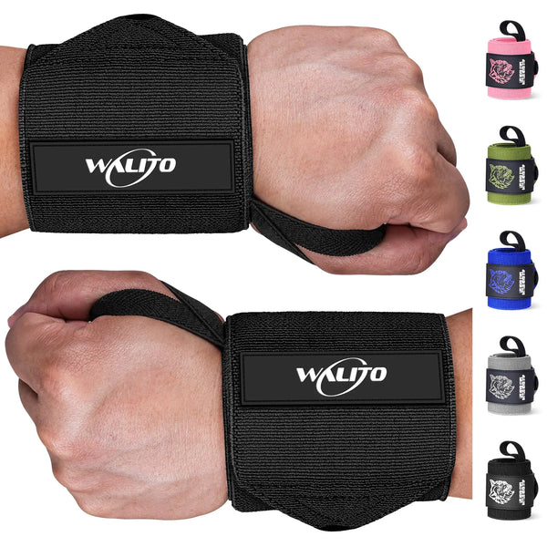 Sharp Focus Weight Lifting Wrist Wraps - 21" Gym Wrist Straps for Weightlifting Breathable Wrist Brace Avoid Injury and Maximize Grip for Men & Women Powerlifting Strength Training Bodybuilding (Black)